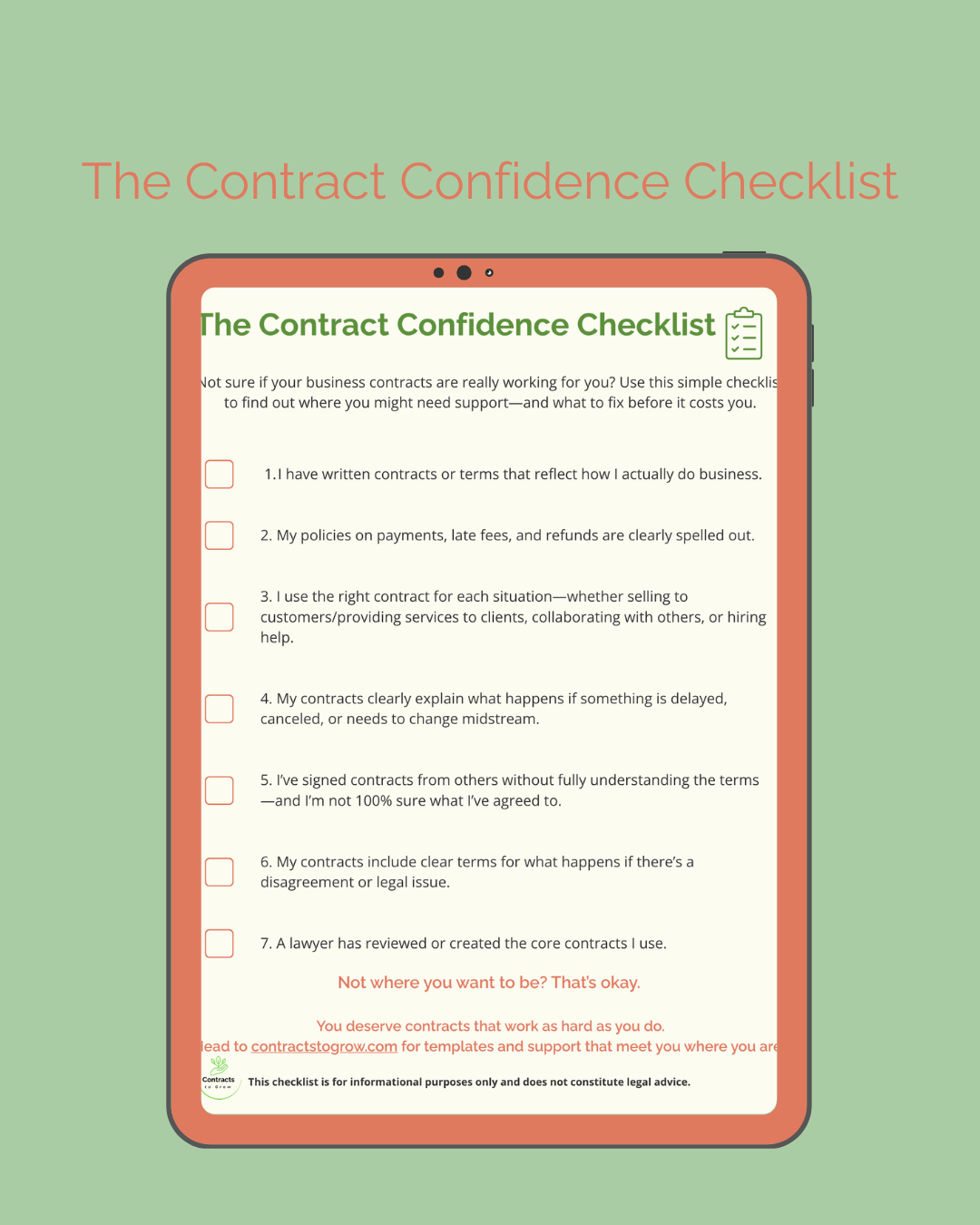 Contract Confidence Checklist – Legal Guide for Small Business