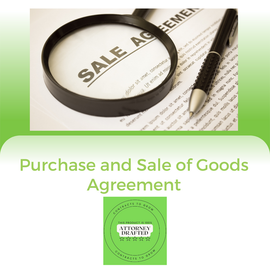 Purchase and Sale of Goods Agreement (with video)
