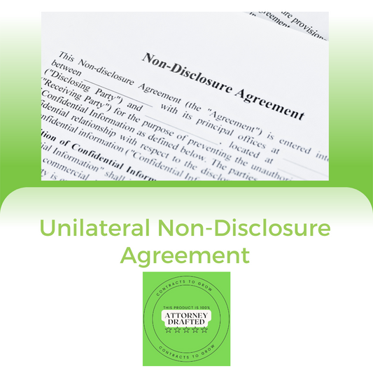 Unilateral Non-Disclosure Agreement (with video)